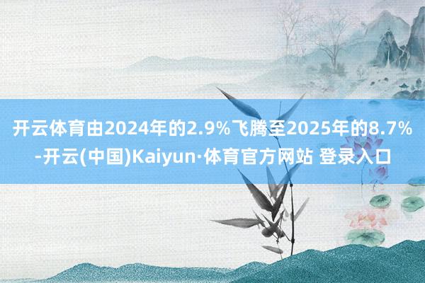 开云体育由2024年的2.9%飞腾至2025年的8.7%-开云(中国)Kaiyun·体育官方网站 登录入口 开云体育由2024年的2.9%飞腾至2025年的8.7%-开云(中国)Kaiyun·体育官方网站 登录入口