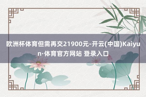 欧洲杯体育但需再交21900元-开云(中国)Kaiyun·体育官方网站 登录入口