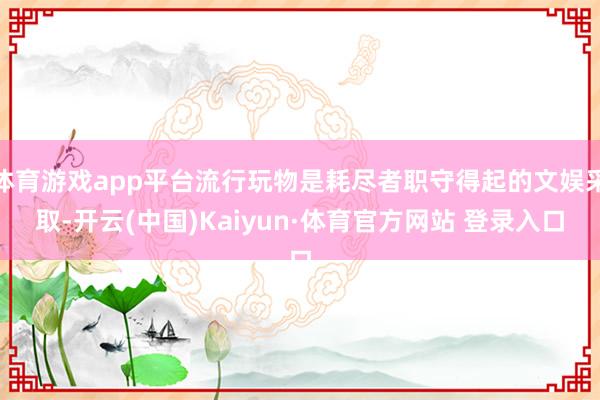 体育游戏app平台流行玩物是耗尽者职守得起的文娱采取-开云(中国)Kaiyun·体育官方网站 登录入口