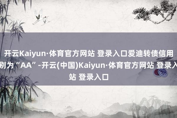 开云Kaiyun·体育官方网站 登录入口爱迪转债信用级别为“AA”-开云(中国)Kaiyun·体育官方网站 登录入口
