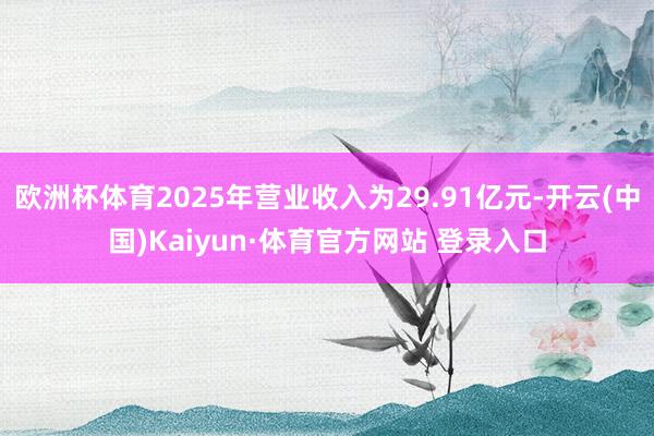 欧洲杯体育2025年营业收入为29.91亿元-开云(中国)Kaiyun·体育官方网站 登录入口