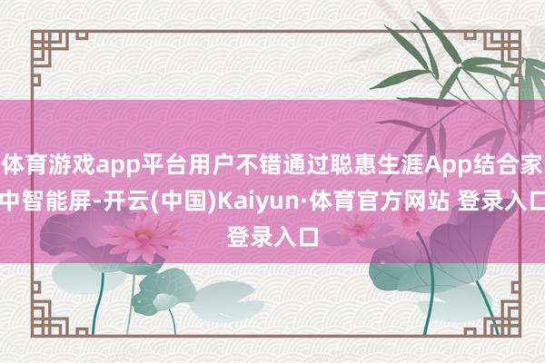 体育游戏app平台用户不错通过聪惠生涯App结合家中智能屏-开云(中国)Kaiyun·体育官方网站 登录入口