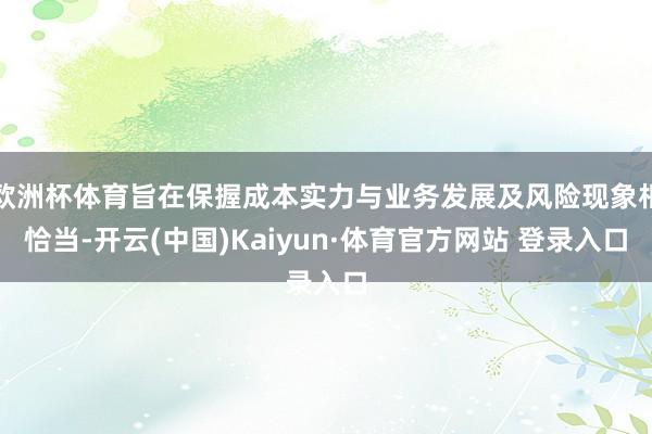 欧洲杯体育旨在保握成本实力与业务发展及风险现象相恰当-开云(中国)Kaiyun·体育官方网站 登录入口