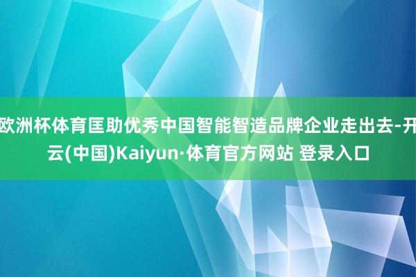 欧洲杯体育匡助优秀中国智能智造品牌企业走出去-开云(中国)Kaiyun·体育官方网站 登录入口