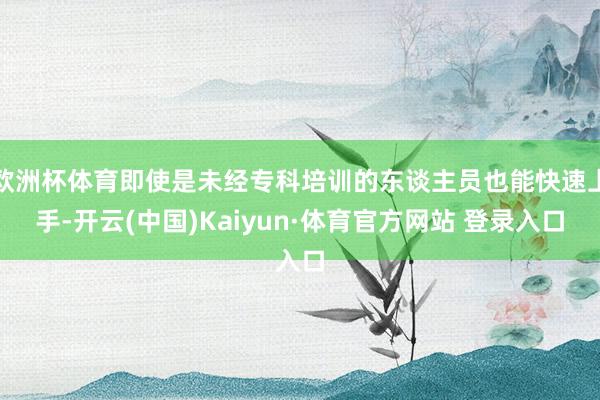欧洲杯体育即使是未经专科培训的东谈主员也能快速上手-开云(中国)Kaiyun·体育官方网站 登录入口